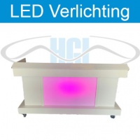 DJ booth wit met LED verlichting